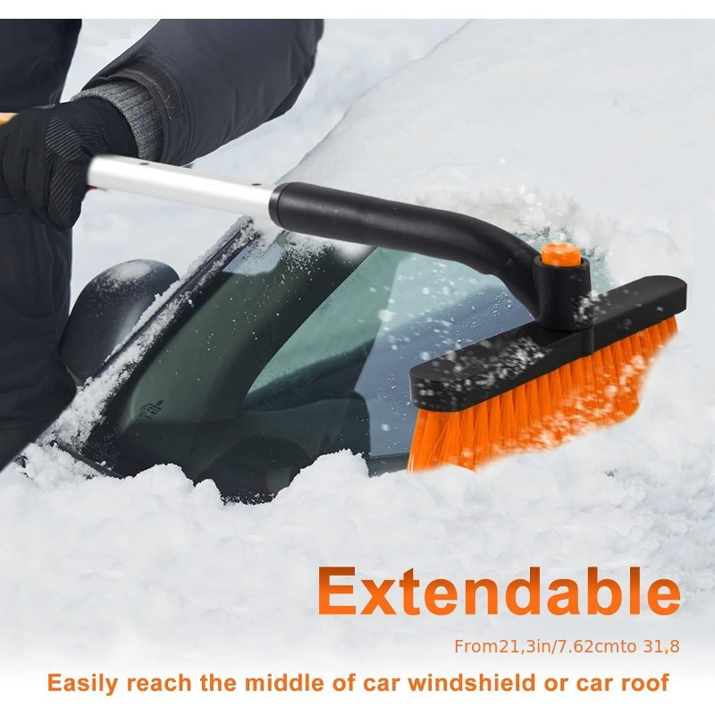 Grattoir à glace et brosse à neige pour pare-brise de voiture, brosse à  neige extensible pour enlever la neige pour camion, SUV, véhicules, brosse  de déneigement extensible pour camion : : Auto