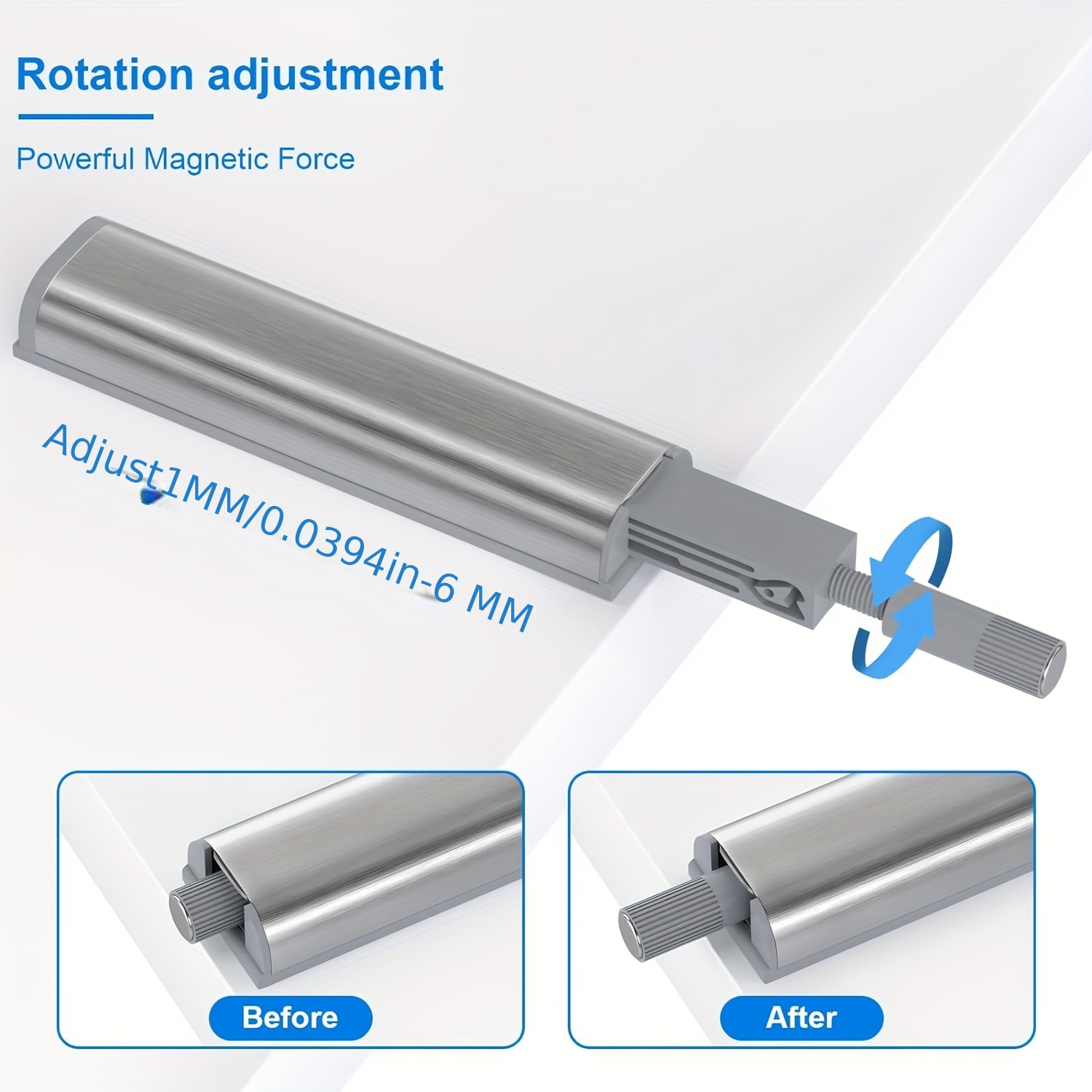 Produktbild von PARFCO 10x Drucktüröffner Mit Softclose | Magnetische Dämpfer Für Schranktüren, 3-mm-Feineinstellung