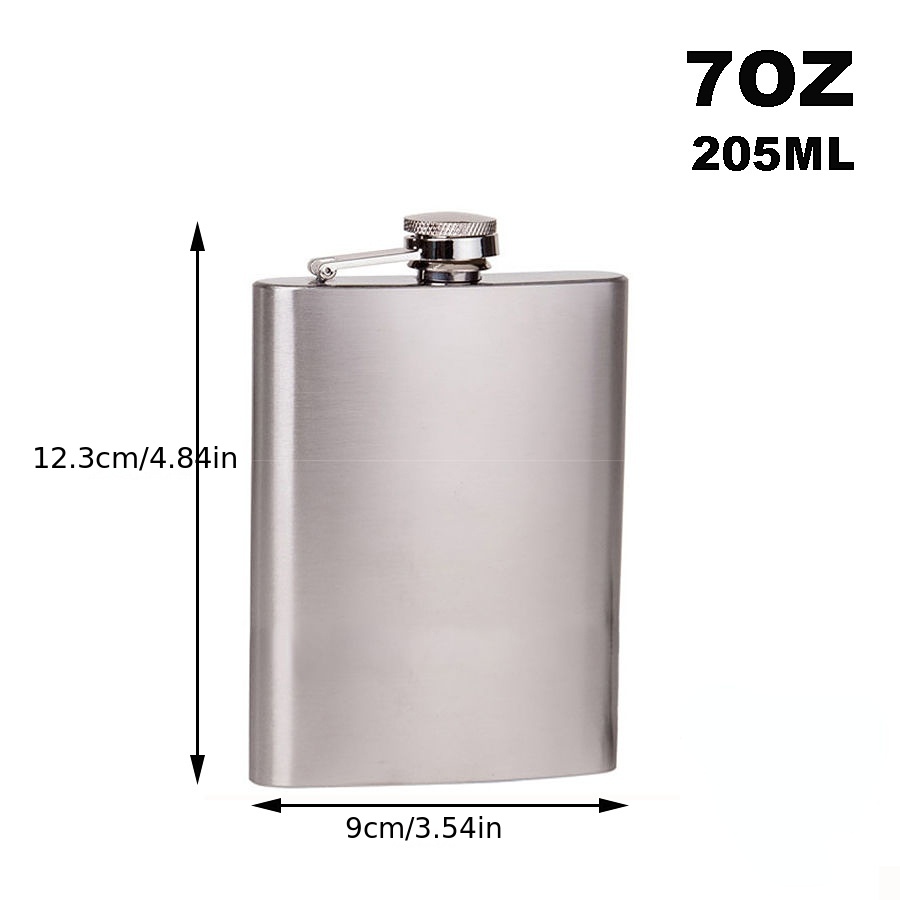 1pc 4/5/7/8/10/12oz Stainless Steel Hip Flask, Alcohol Whiskey Flask Wine Jug, Home Kitchen Outdoor Supplies