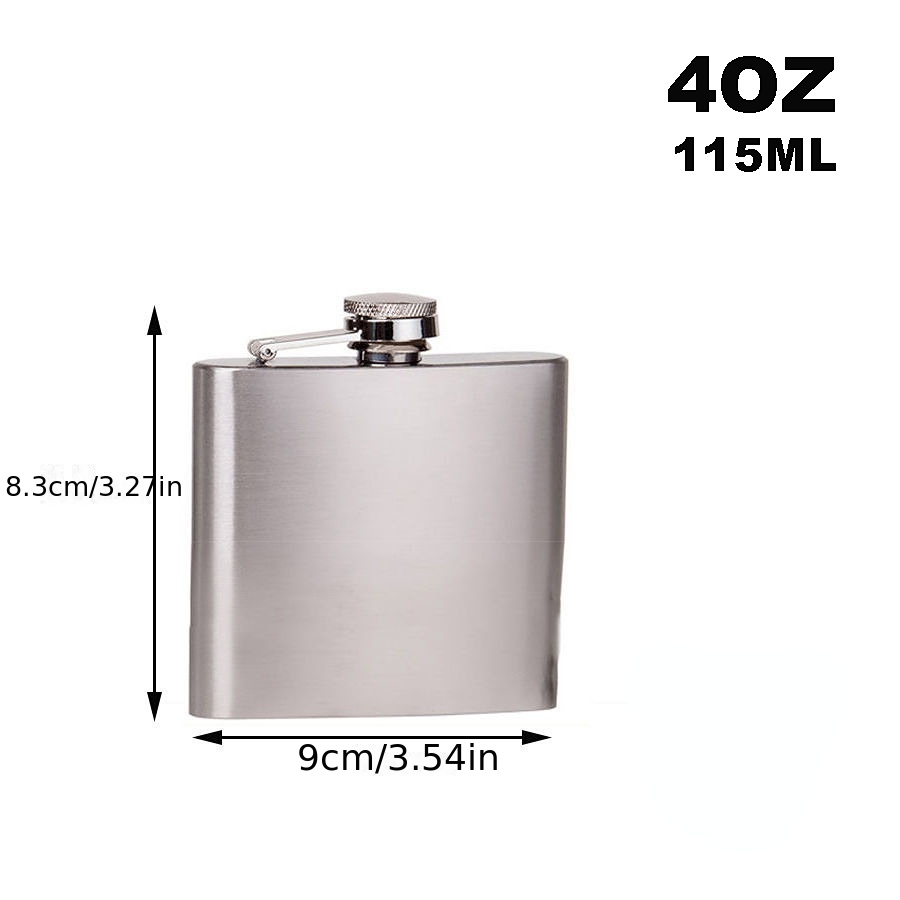 1pc 4/5/7/8/10/12oz Stainless Steel Hip Flask, Alcohol Whiskey Flask Wine Jug, Home Kitchen Outdoor Supplies