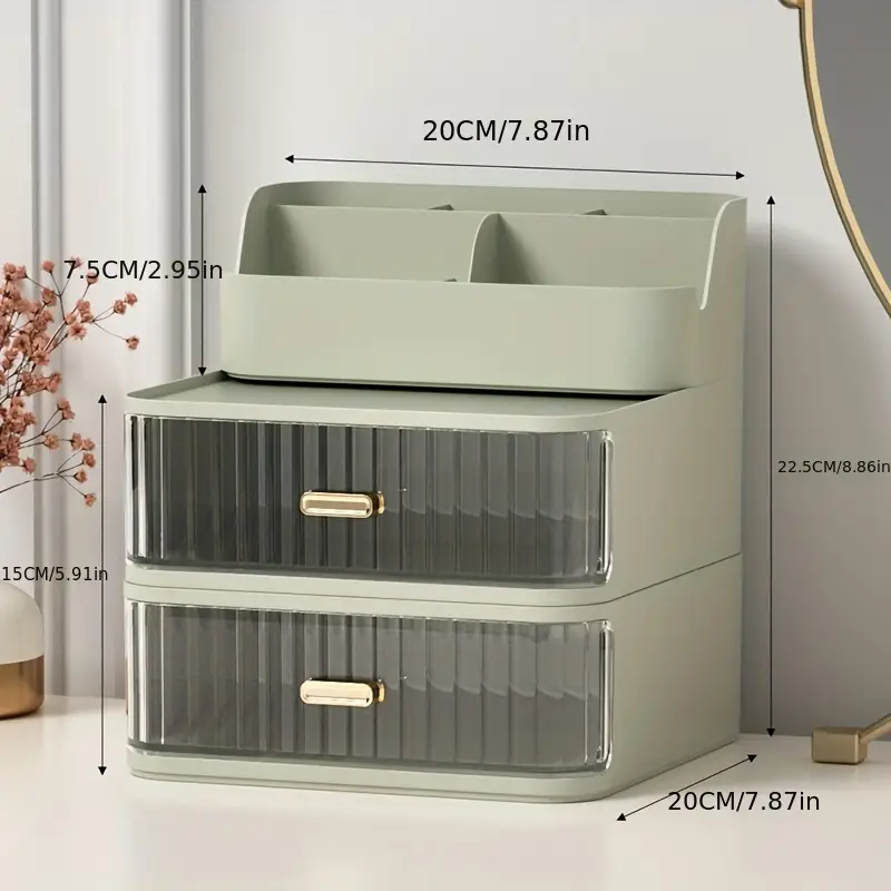 1pc makeup supplies storage box with drawer dustproof jewelry earring hair ring rings rack bedroom skin care products lipsticks organizer makeup organizer Product details 9