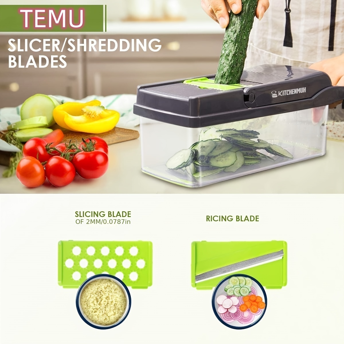 12-in-1 Multifunctional Vegetable Chopper - Perfect For Slicing, Grating,  And Mincing Fruits & Vegetables - Kitchen Gadget Must-have! - Temu