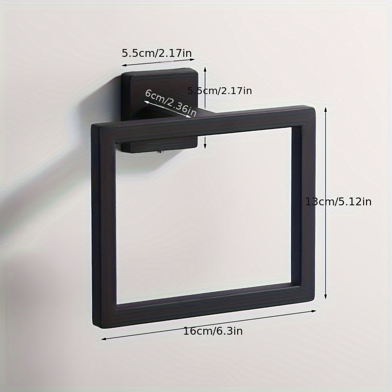 Square Towel Ring Bathroom Toilet Bath Towel Hanging Ring Hanging Ring Toilet Wall Hanging Rag Hanger