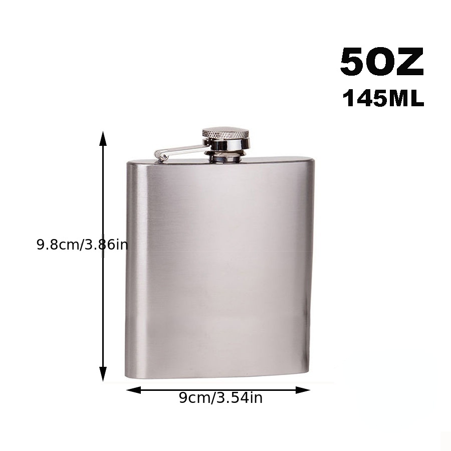 1pc 4/5/7/8/10/12oz Stainless Steel Hip Flask, Alcohol Whiskey Flask Wine Jug, Home Kitchen Outdoor Supplies