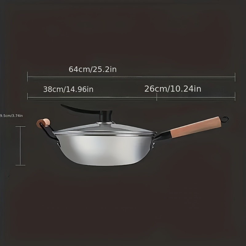 38cm Non-Stick Wok w/Glass Cover