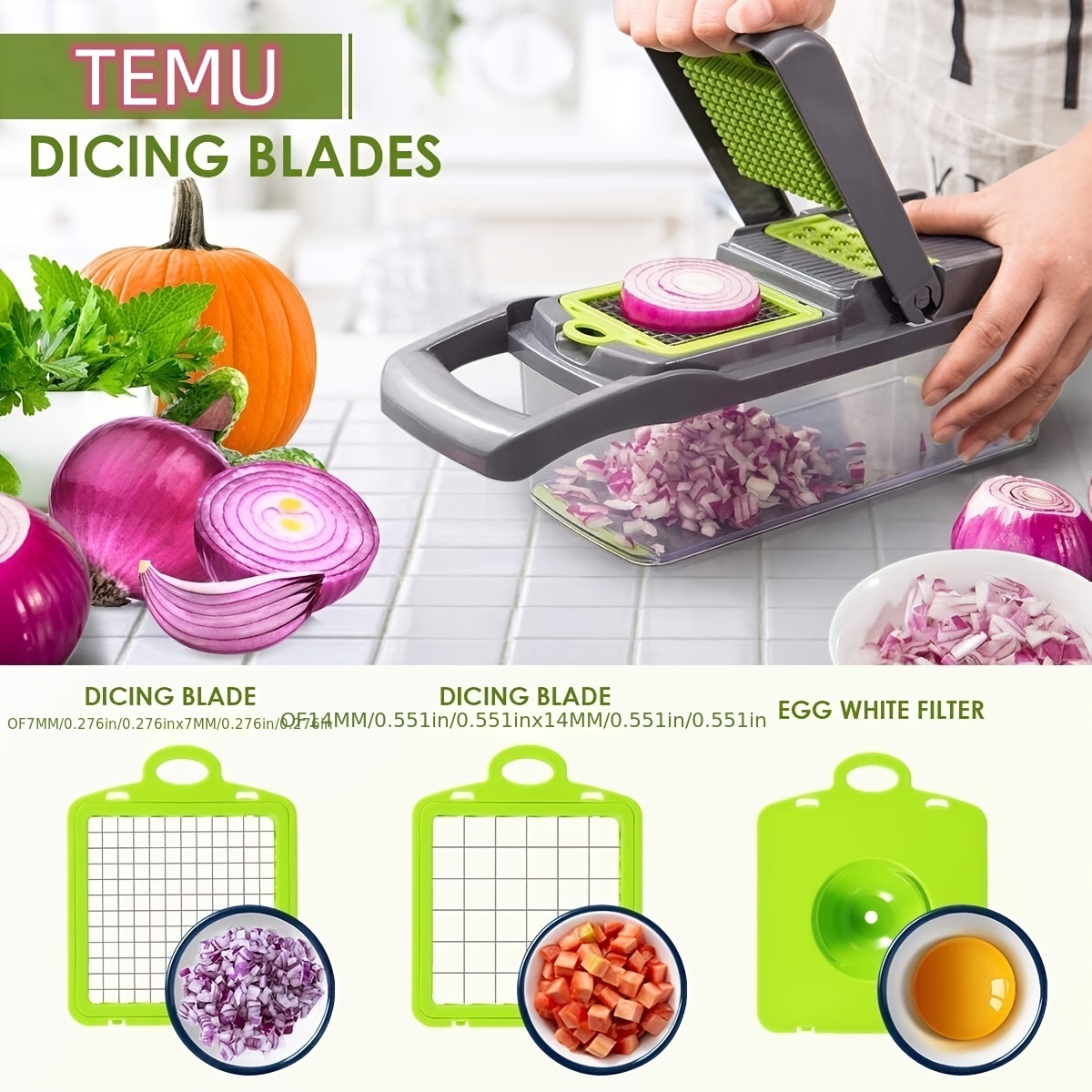 1 Multifunctional Food Dicer Vegetable Slicer Onion - Temu