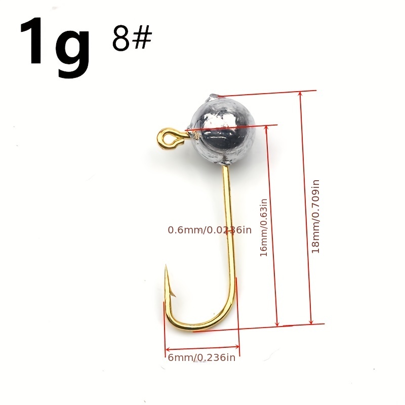 Golden Micro Lure Root Fishing Lead Head Hook Extended Thin - Temu