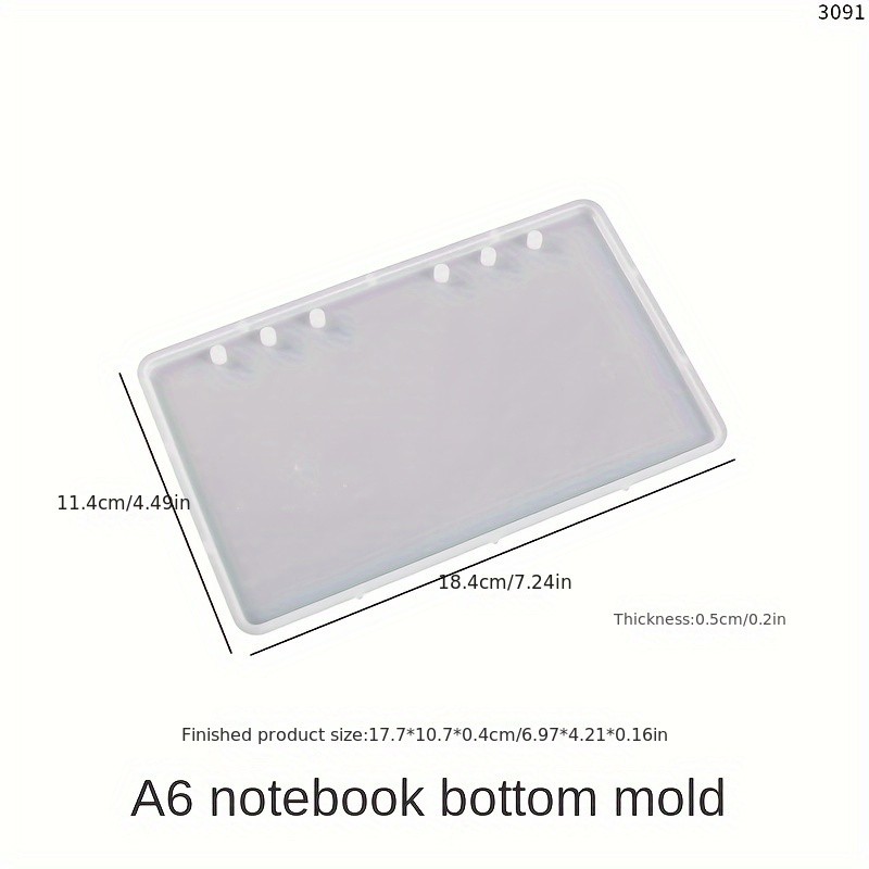 A6 Rectangle Quicksand Notebook Cover Resin Mold Diy Crystal - Temu