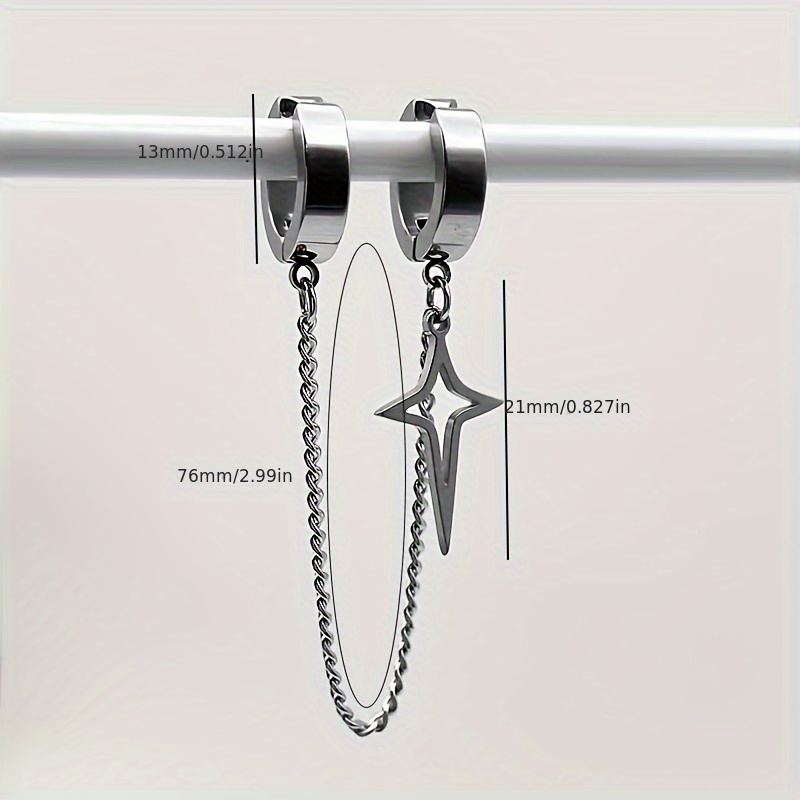 Hip-Hop Style Personalized Chain Pendant Design Earrings