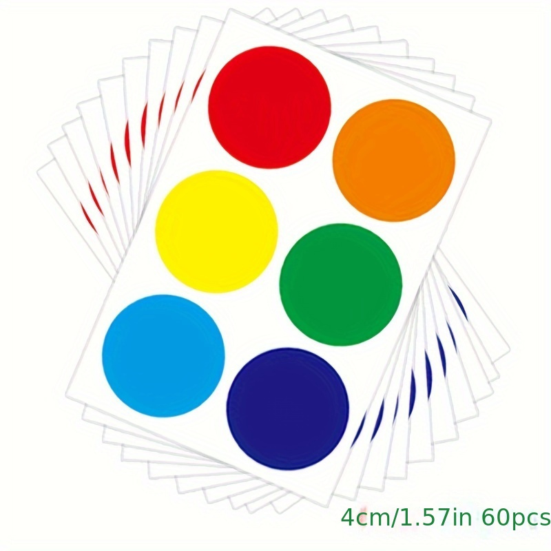 Image of Colorful Dot Stickers Pack - 60/120/150pcs, Self-adhesive Labels For Home, Office & Classroom Organization, Party Decorations, Assorted Sizes (25mm/30mm/40mm/50mm), Round Circle, Packaging Labels