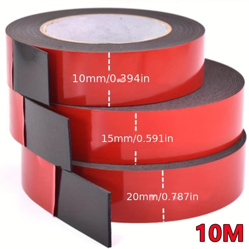 

10m Super Strong Double Sided Adhesive Foam Tape For Mounting Fixing Pad Sticky Tape 1mm Thickness
