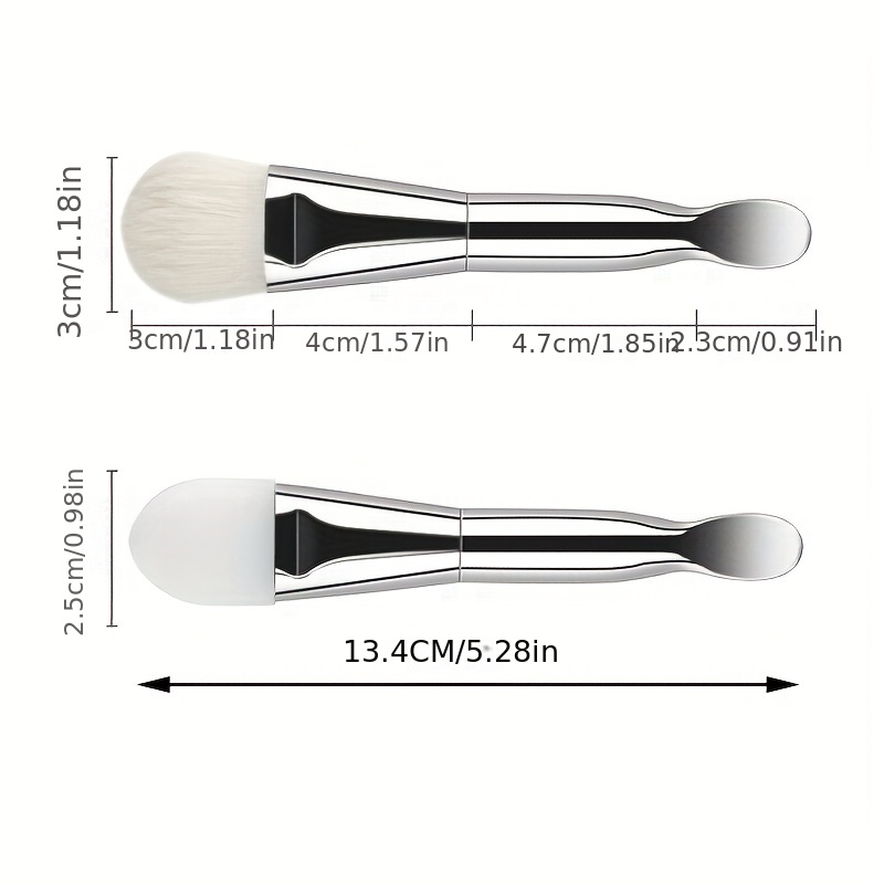 Silicone Facial Mask Brush With Electroplated Handle - Temu