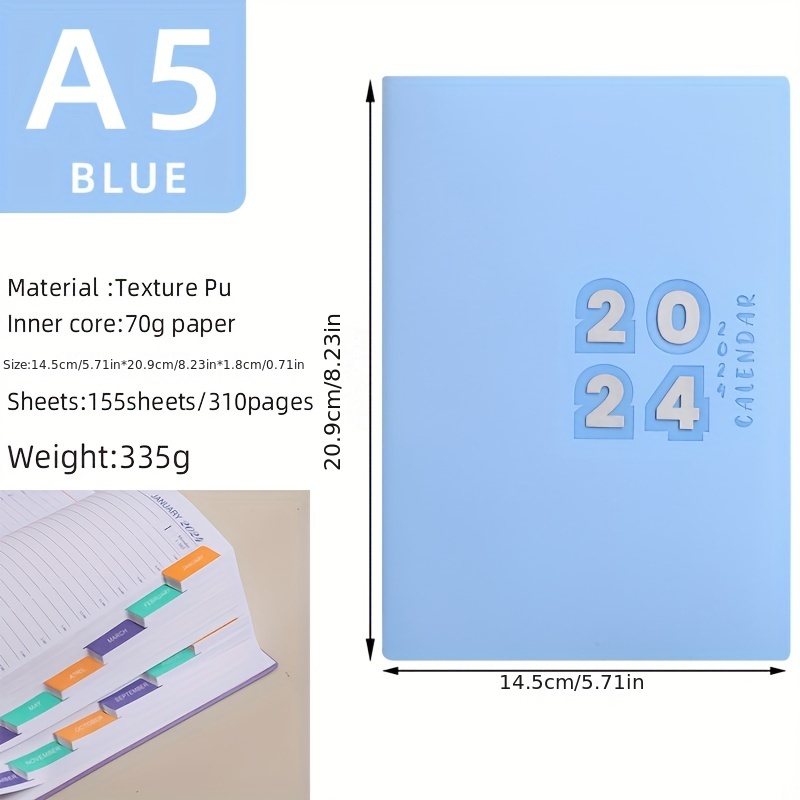 Goods In stock 2024 A4 English Daily Planner Notebook Thin - Temu