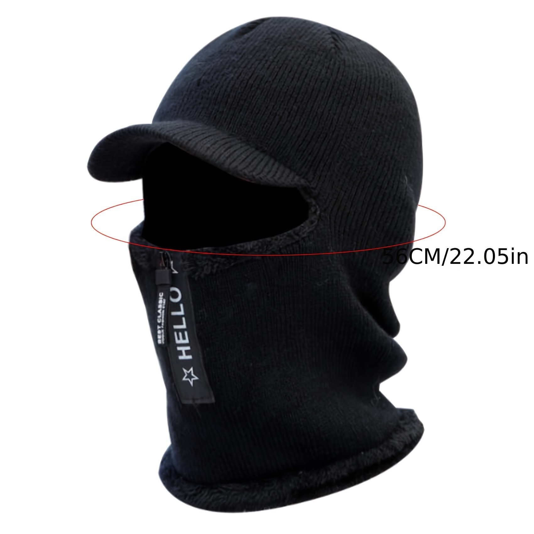 1pc Mens Winter Hats Mens Winter Knit Hats With Zipper For Outdoor