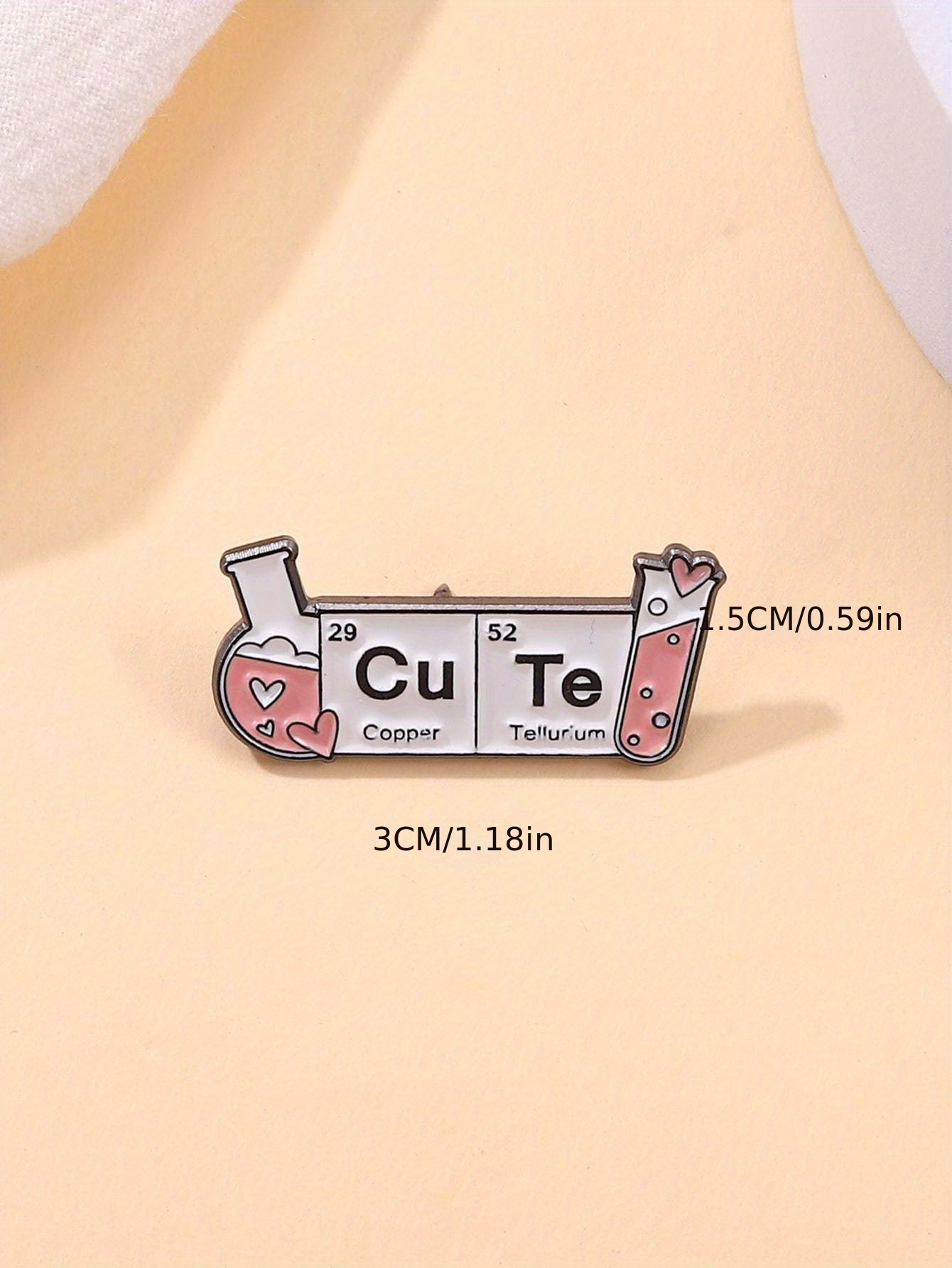 1pc chemistry enthusiast brooch copper   periodic   laboratory beaker   metal badge versatile accessory for scarves clothing and bags suitable for   details 2