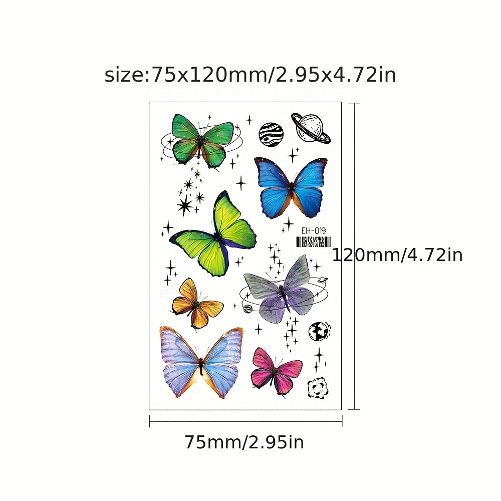 120 Styles 3d Butterfly Temporary Tattoos Butterfly Tattoos - Temu