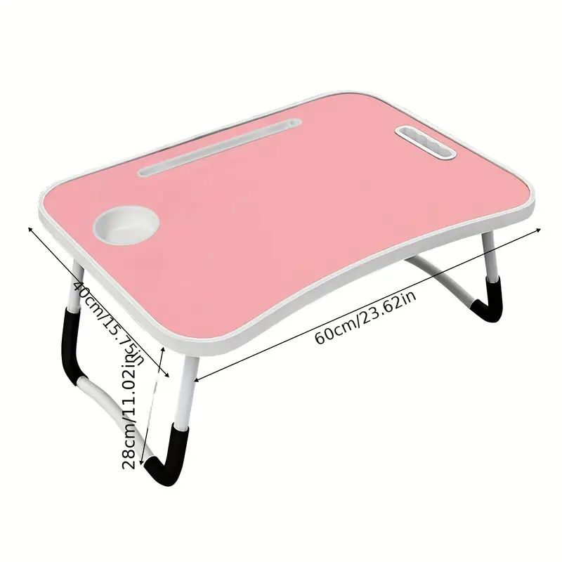 Bett Viergang-Hubtisch Klappbarer Laptop-Schreibtisch Verstellbarer  Schlafsaal Fauler Tisch mit Getränkehalter, Größe: 55x32x25cm (Pink)