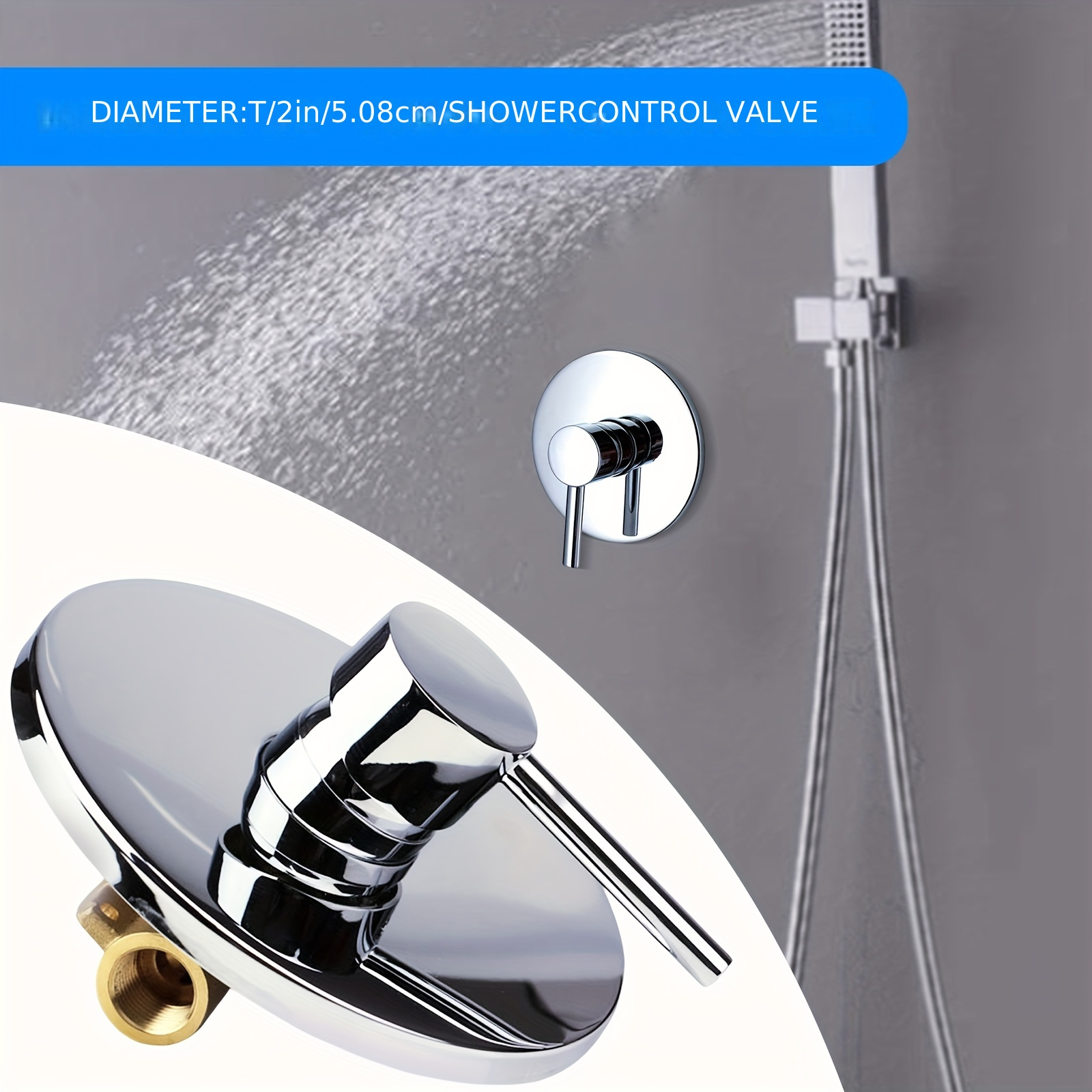 Wall Mount Shower Tap Control Valve 1 Handle Brass Bath Hot/ Cold Mixer ...