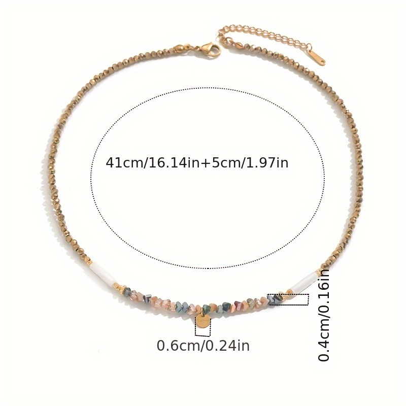 Bohemian Beaded Necklace with Artificial Crystal