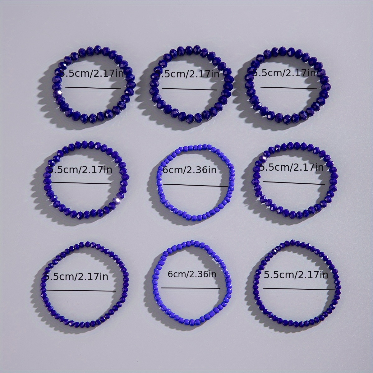 9pcs Bohemian Glass Beaded Bracelet Set - Festive Accessory