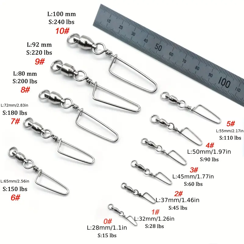 Durable Stainless Steel Fishing Snap Swivels Fast Snaps - Temu