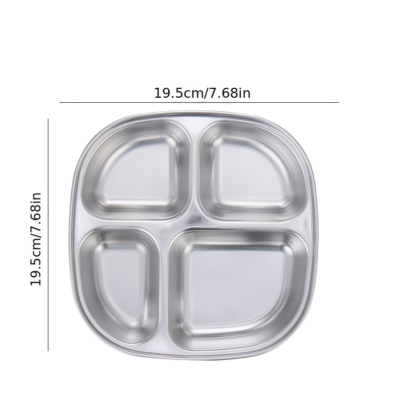 Stainless steel dinner plates best sale with compartments