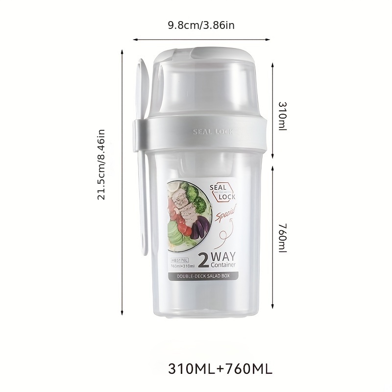 Salad Cup Salad Meal Shaker Cup Plastic Healthy Salad - Temu