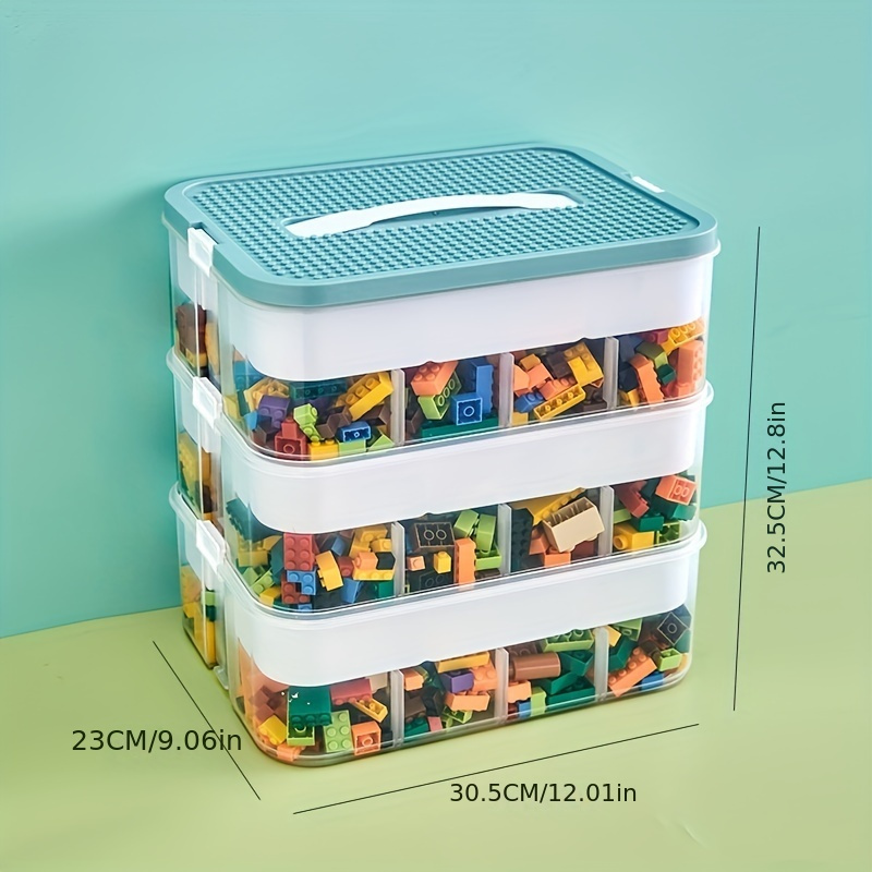 Teal Large Plastic Storage Bin