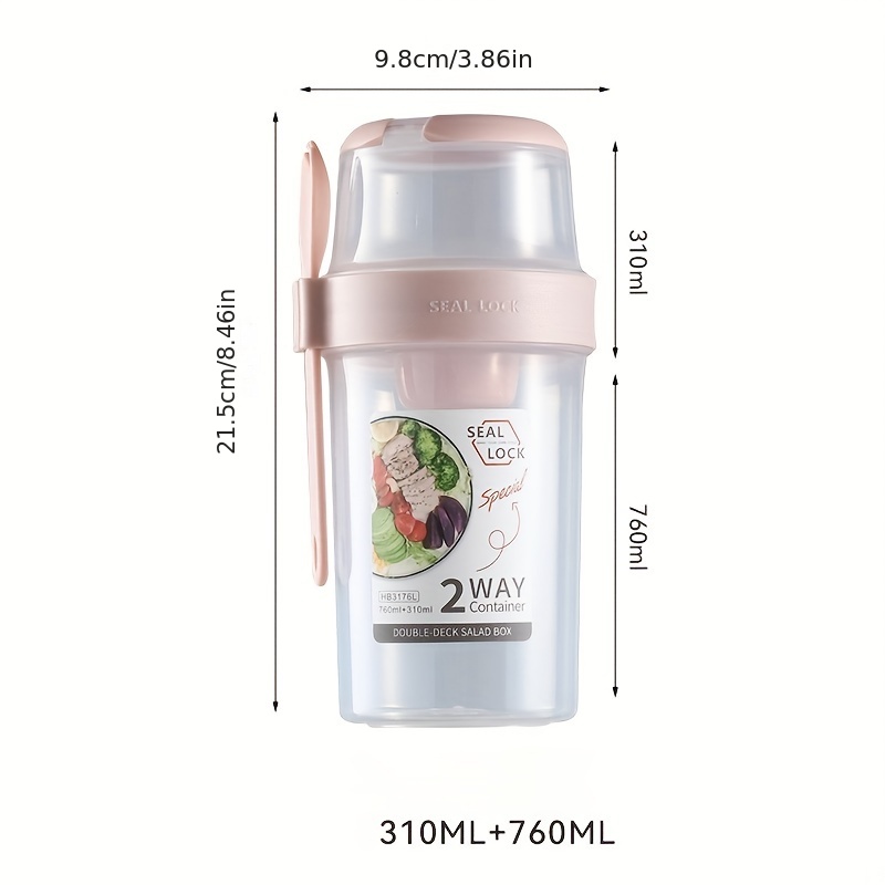 Keep Fit Salad Meal Shaker Cup, Salad Container For Lunch, Portable Fruit  And Vegetable Salad Cups, Food Container With Fork And Salad Dressing  Holder, Kitchen Accessories, Travel Accessories - Temu