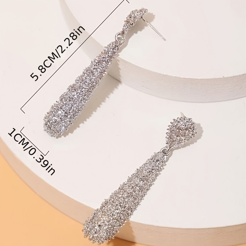 Stylish Geometric Water Drop-Shaped Embossed Earrings, Gift Idea