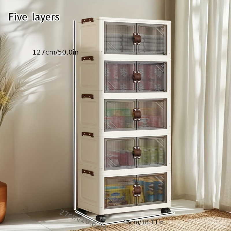 TEMU A Home Storage Cabinet Measuring 46 Cm In Length And 27 Cm In Width, Easy To Assemble, Suitable For A Study, Living Room, Kitchen, Or As A Toy