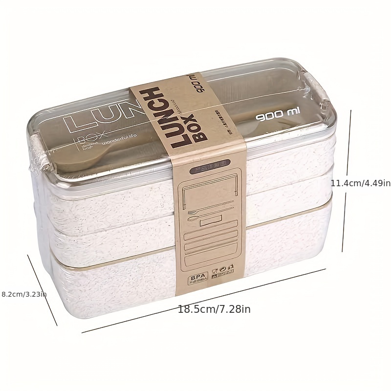 Bento Lunch Box Adults, Beige Food Container, Lunch Box Yummi Gear