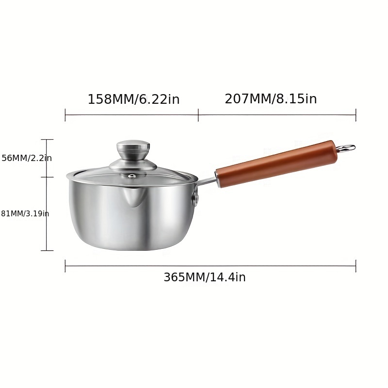 Sus304 Stainless Steel Snow Pan, Small Milk Pot, Non-stick Pot