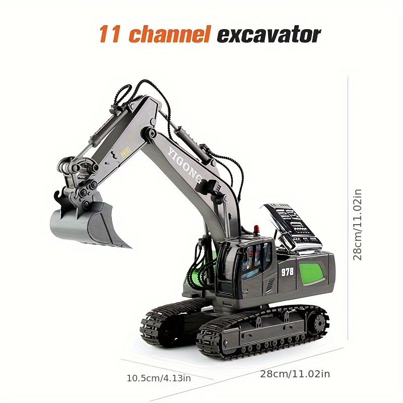 High-Tech 11-Channel 2.4G Remote 2024 Control Excavator