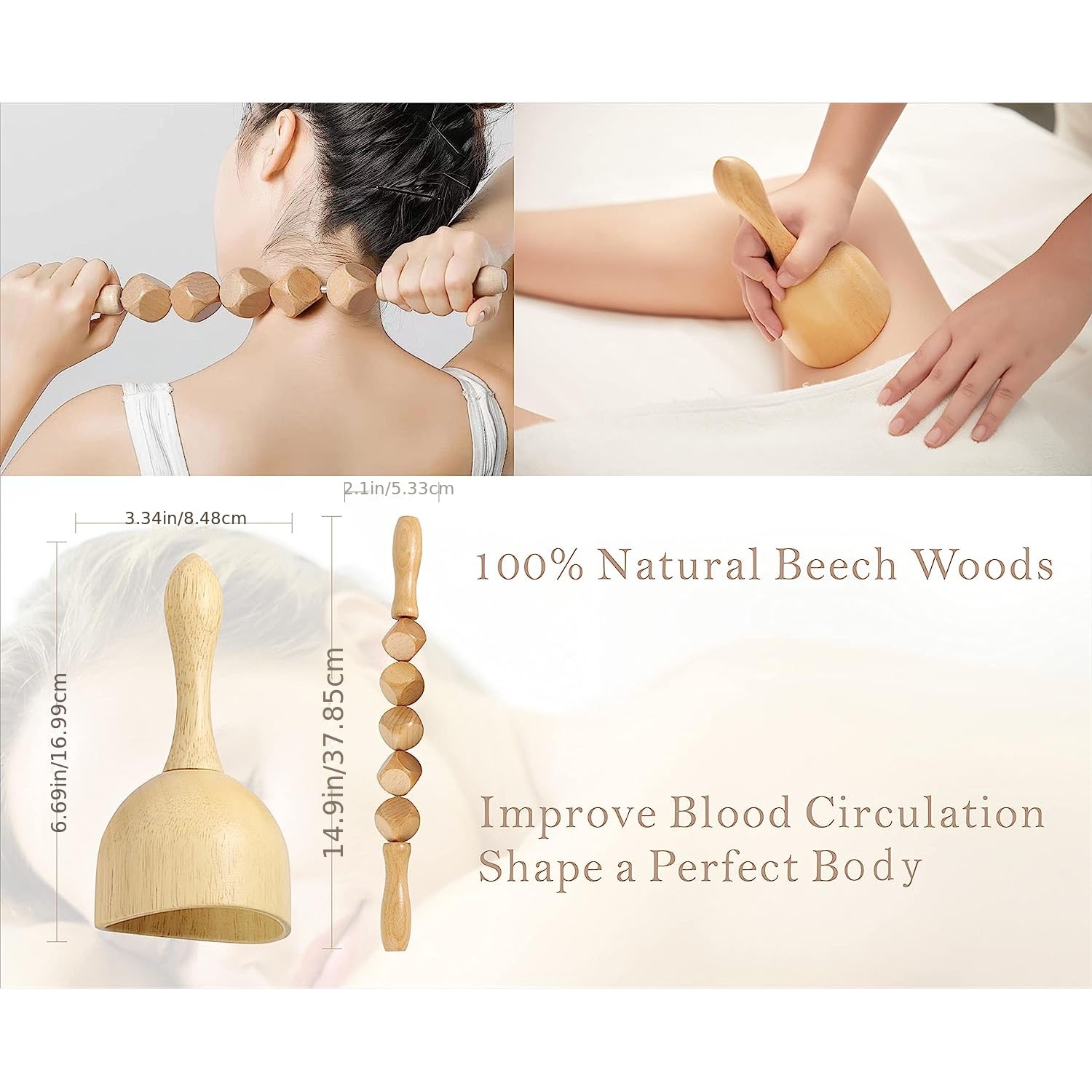1 PC Wood Massage Roller, Wooden Therapy Cellulite Massage Tools, Wood  Manual Back Massager Roller Rope for Leg Back Pain Relief - AliExpress