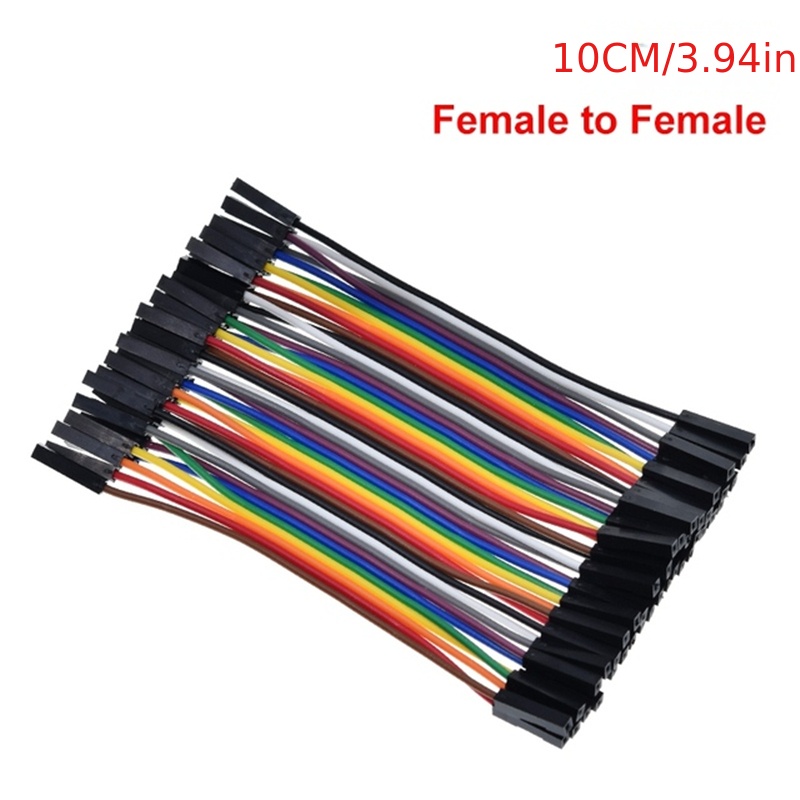 Akozon Cable Electronique 5Pcs Coloré 10cm Câbles Dupont BreadboardJumper  Wires Kit 40pin Femelle Femelle pour câbles Arduino