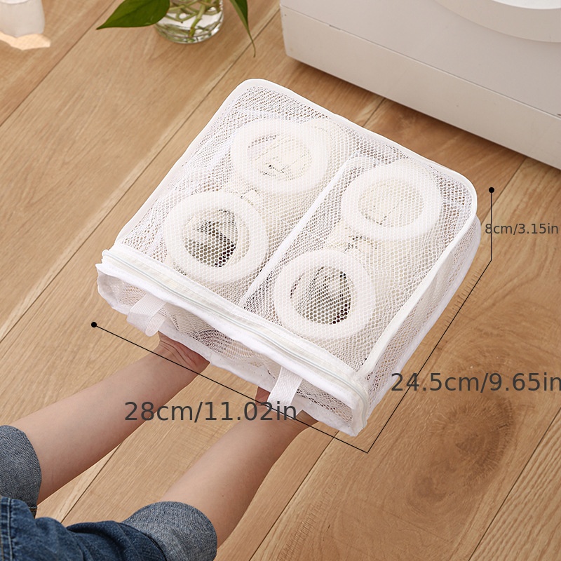 Mesh Washing Machine Shoes Bag Anti-deformation Zipper Laundry Bag