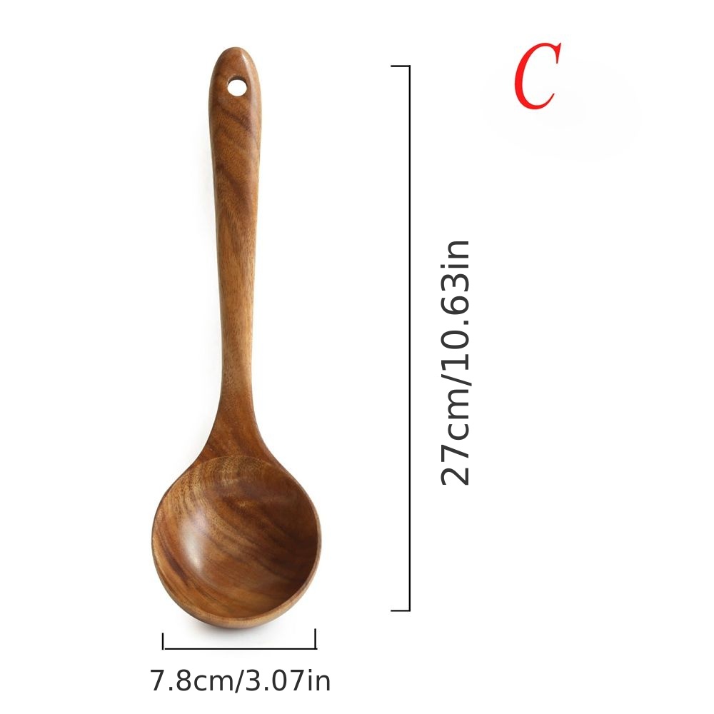 Teak Wood Soup Cooking Serving Ladle