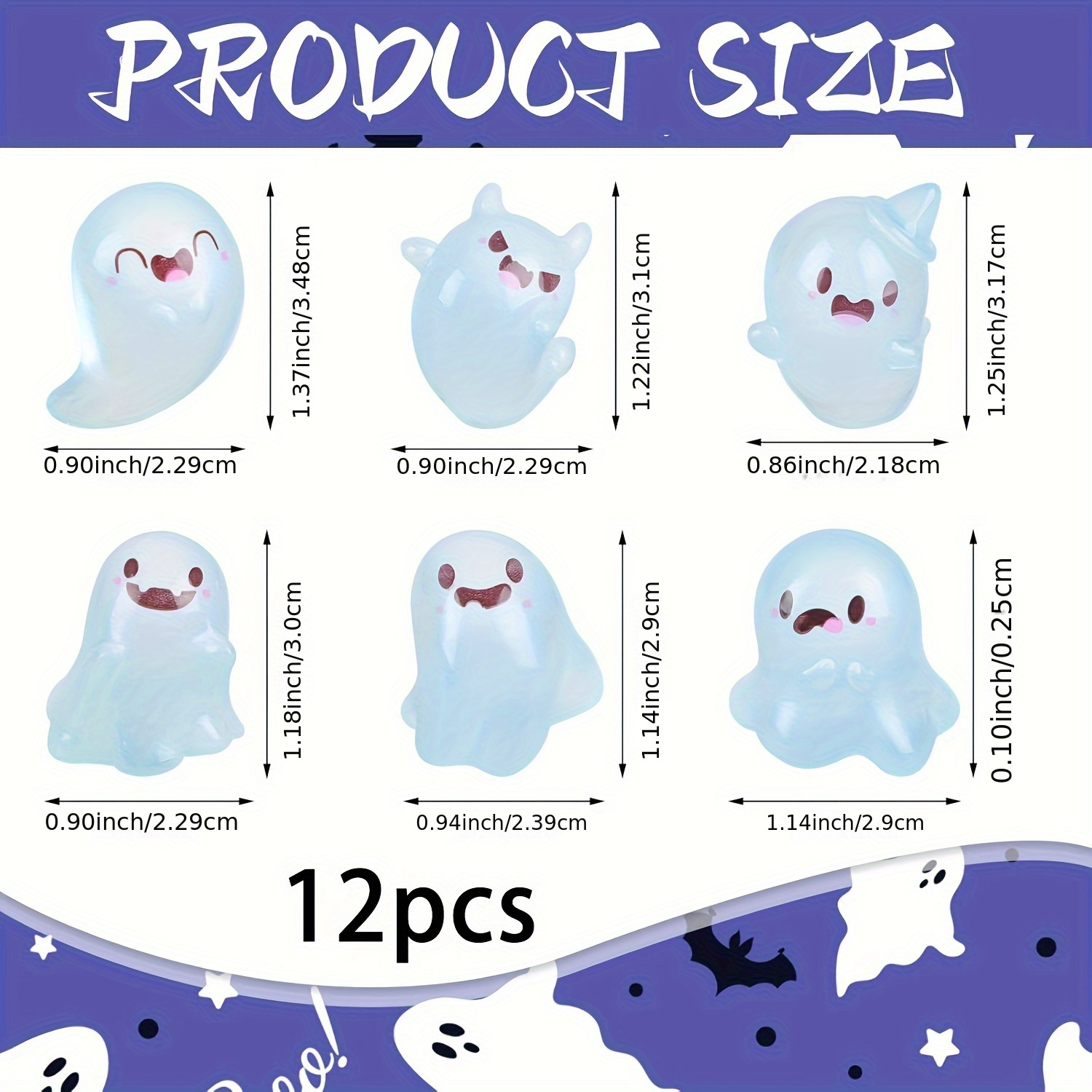 TEMU 12pcs Luminous Are Used For Halloween Resin Ornaments, Luminous Keychains, Doll Pendants, Jewelry Decorations, And Luminous Elf Micro-landscape