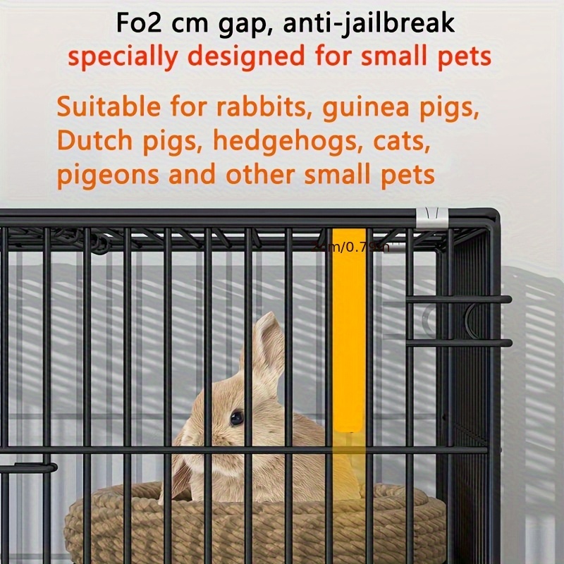 Rabbit Cage, Double-layer Design, Encrypted Design, Suitable For Guinea Pigs, Dutch Pigs, Rabbits, Pigeons, Cats, Hedgehogs And Other Pets, With Four Supplies: Manure Tray, Food Box, Water Box, Foot Mat