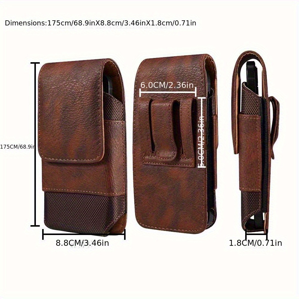 TEMU Étui de téléphone en PU Oxford à grain de haute qualité, pochette avec ceinture porte-ceinture et étui-holster