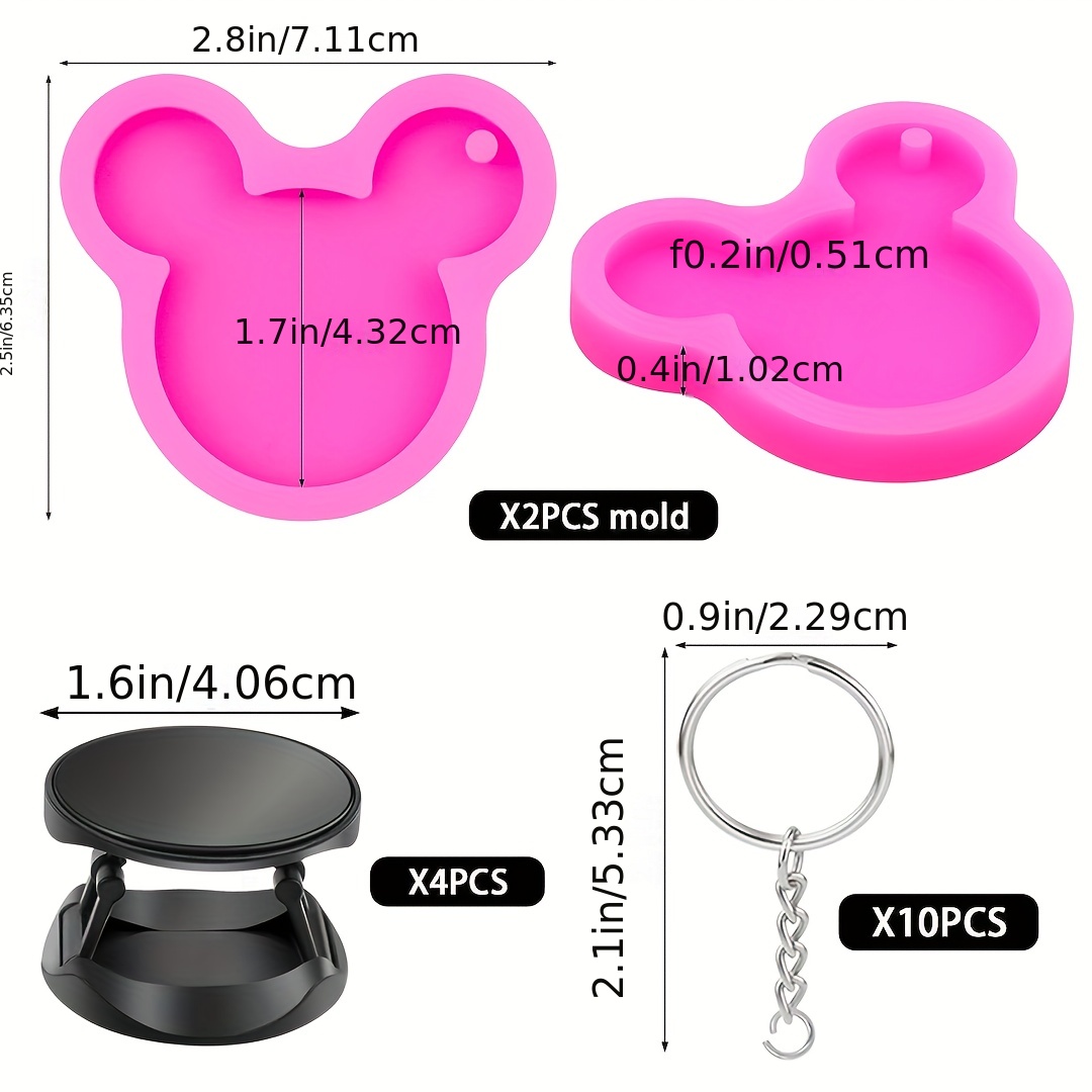 Holographic Resin Phone Stand Silicone Mold Round Phone - Temu