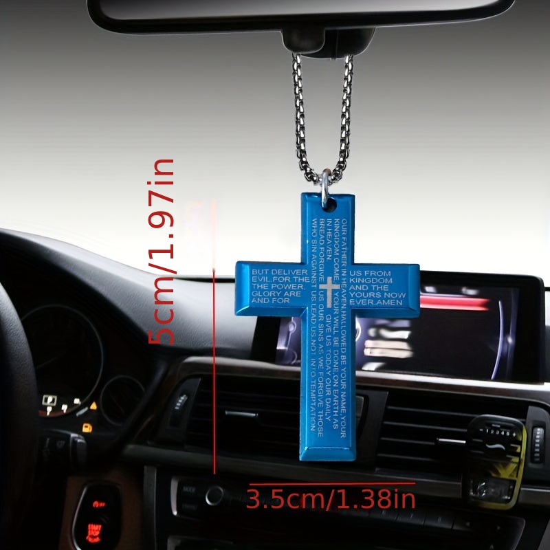 Cross Car Pendant Hanging Ornament Christian Car - Temu