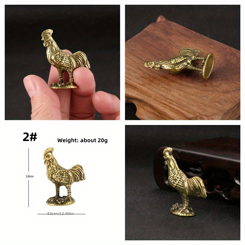 Chinese Fengshui Brass Rooster Statue Good Luck Decoration - Temu