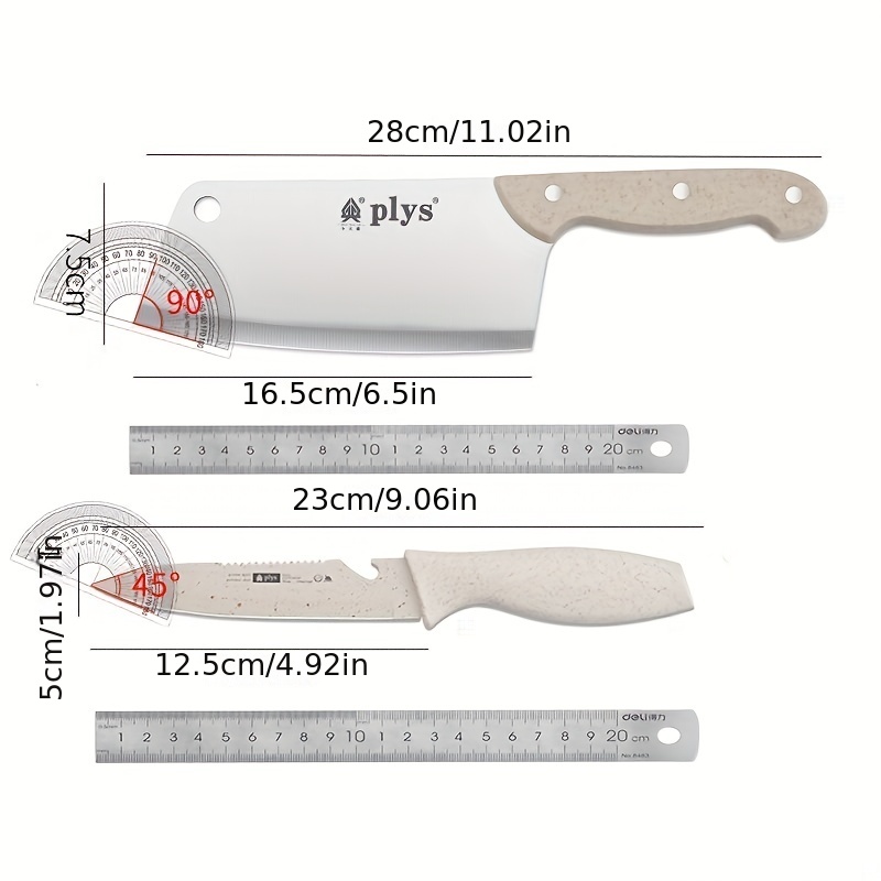  Kitchen Knife Set, 2 in 1 9-Pieces Chef Knife Set with