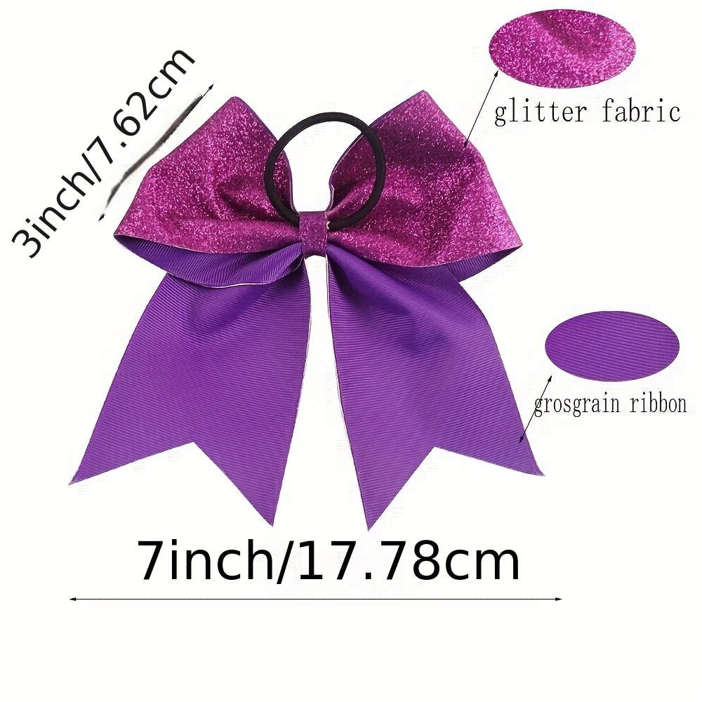 1Pc Cheer Bow, Full Glitter Ribbon With Rhinestones, Hairbow, Hair