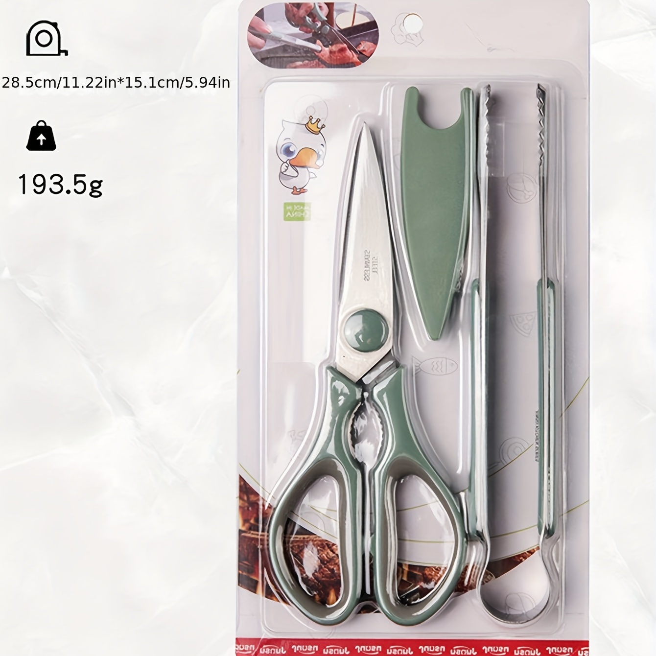 Kitchen Shears With Food Tongs Korean Barbecue Scissors And - Temu