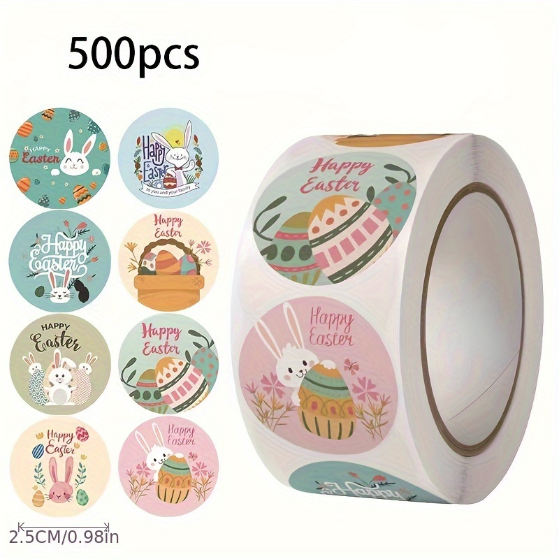 500pcs Easter-themed Stickers - Self-adhesive Egg & Bunny Designs For Party Favors, Gift Wrapping & Decorations