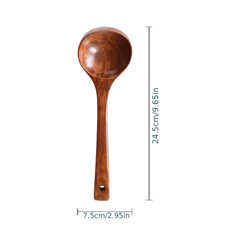 Teak Wood Soup Ladle, Spoon Utensil Eco Friendly Wooden Ladle Spoon for  Soup Accessories Large Wooden Kitchen Cooking Soup Gravy Porridge Serving