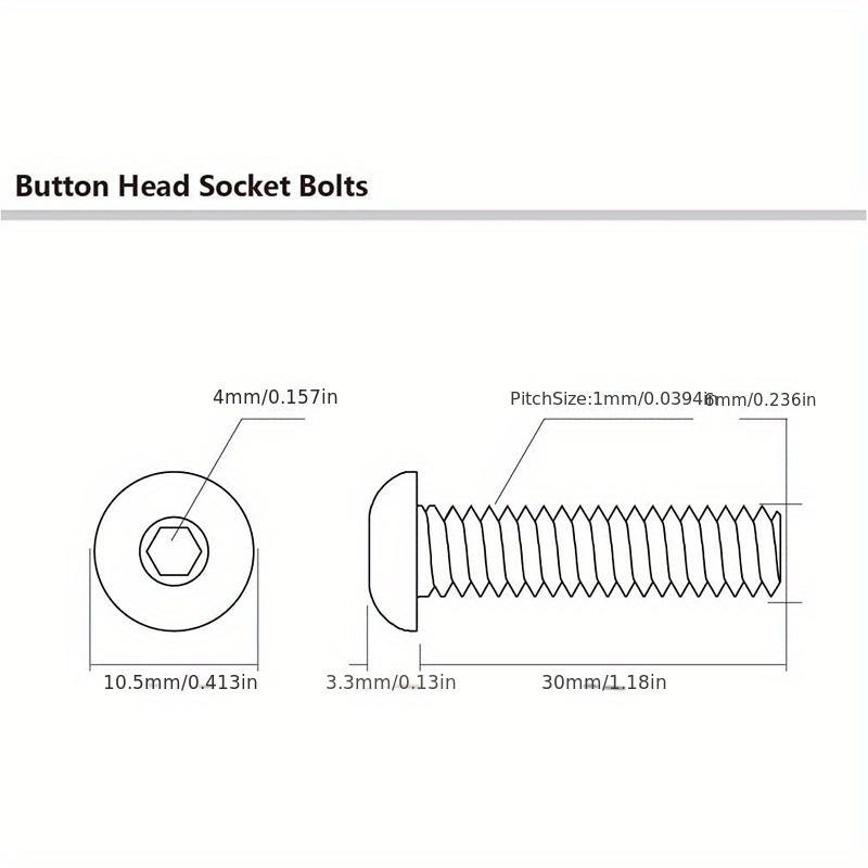 Half Circle Head Allen Screws 1/4 1 1 1 2 7 Specifications - Temu